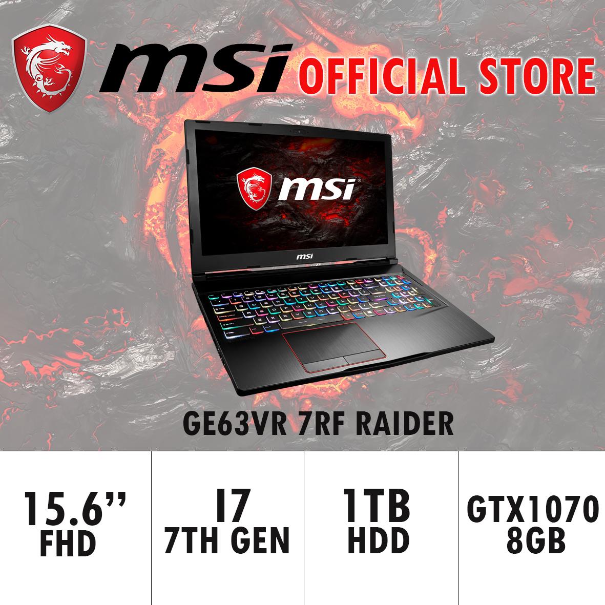 MSI GE63VR 7RF RAIDER – 262SG (I7-7700HQ/16GB DDR4/256GB SSD+1TB HDD 7200RPM/8GB NVIDIA GTX1070) GAMING LAPTOP