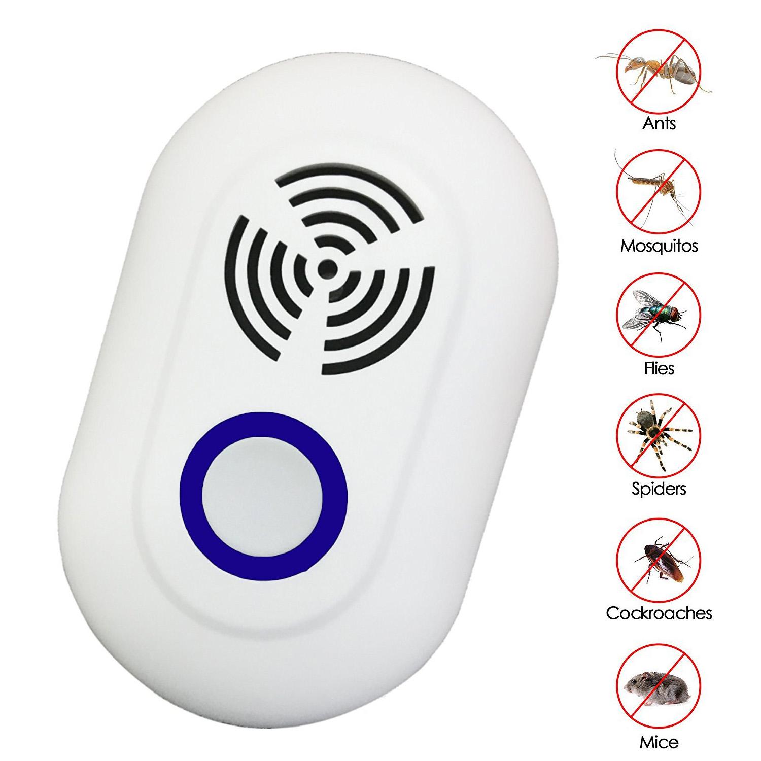 4pcs Electronic Ultrasonic Pest Control Repeller in Insect Repellent for Mouse Mosquito Cockroach Cricket Bugs UK Plug - intl