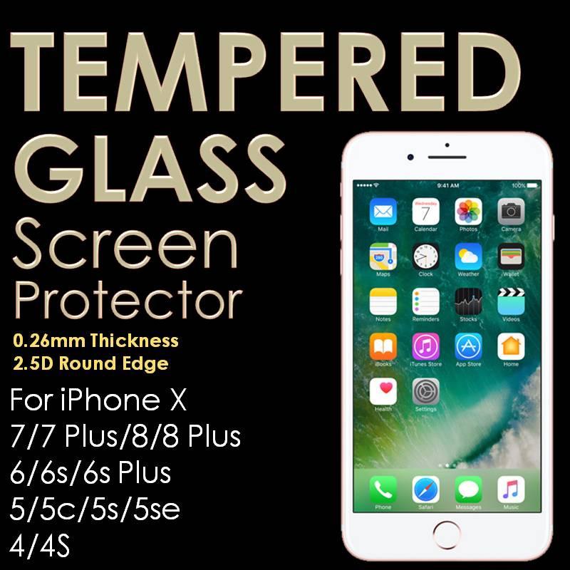 [BUY 1 FREE 1] Tempered Glass Screen Protector For iPhone Xs MAX Xr X 7 8 6 6S 4 4S...