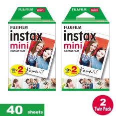 Fujifilm Instax Mini Plain Film 40 Sheets / 2 Twin Pack for Instax Camera mini 7s mini 8 9 mini 25 mini 50s mini 90 SP 1 2 Printer