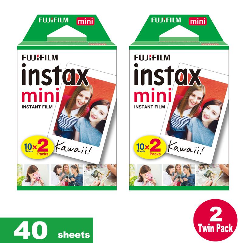 Fujifilm Instax Mini Plain Film 40 Sheets / 2 Twin Pack for Instax Camera mini 7s mini 8 9 mini 25 mini 50s mini 90 SP 1 2 Printer