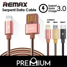 REMAX Serpent Series Armour Charging Charger and Data Cable For Lightning USB iPhone Xs Max / XR / Xs / X / 8 / 8 Plus / 7 / 7 Plus / 6 / 6S / 5 / iPad Air