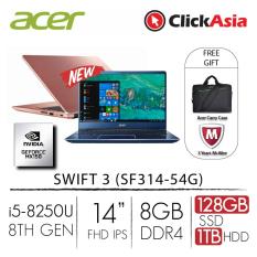 Acer Swift 3 (SF314-54G-5281) – 14″ FHD/i5-8250U/2*4GB DDR4/128GB SSD+1TB HDD/Nvidia MX150/W10 (Blue)