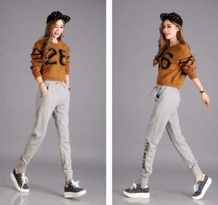 ZASHION กางเกงขายาวไซส์ใหญ่ Plus Size Women Jogger Korean Pants