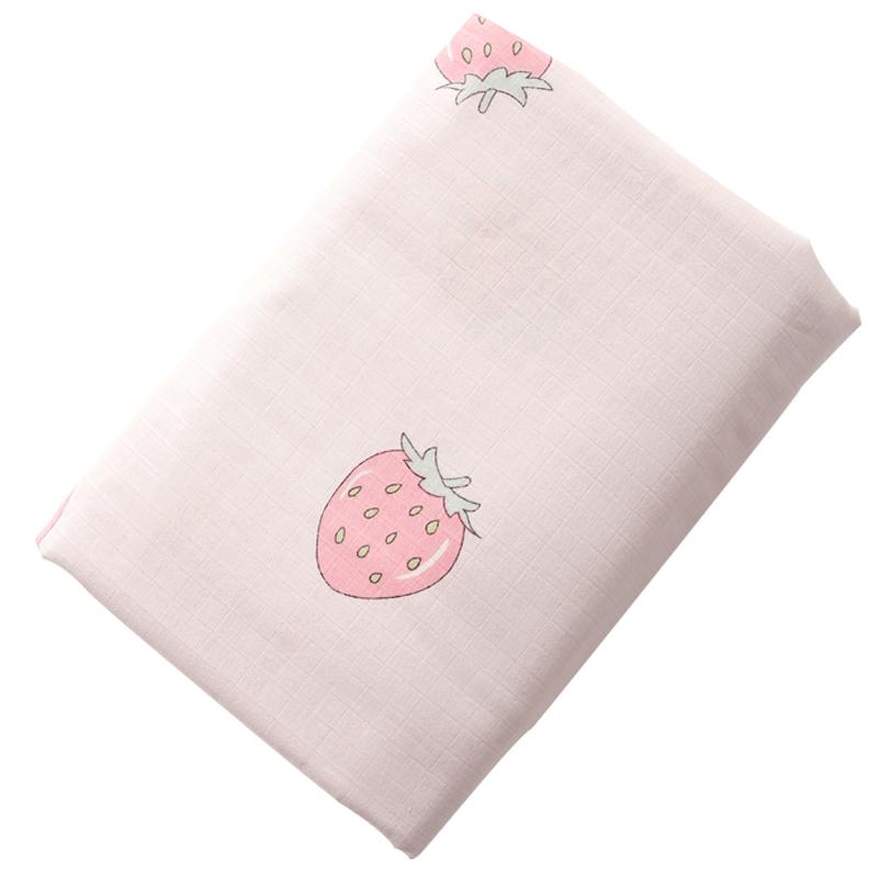 Sợi Hai Lớp Sắc Xanh Thiên Nhiên Làm Hồng Mềm Dâu Tây Tí Hon Đơn Chiếc Trẻ Em Vỏ Chăn 100% Cotton Vẽ Tay Màu Hồng Vỏ Chăn Trên Giường Cung Cấp