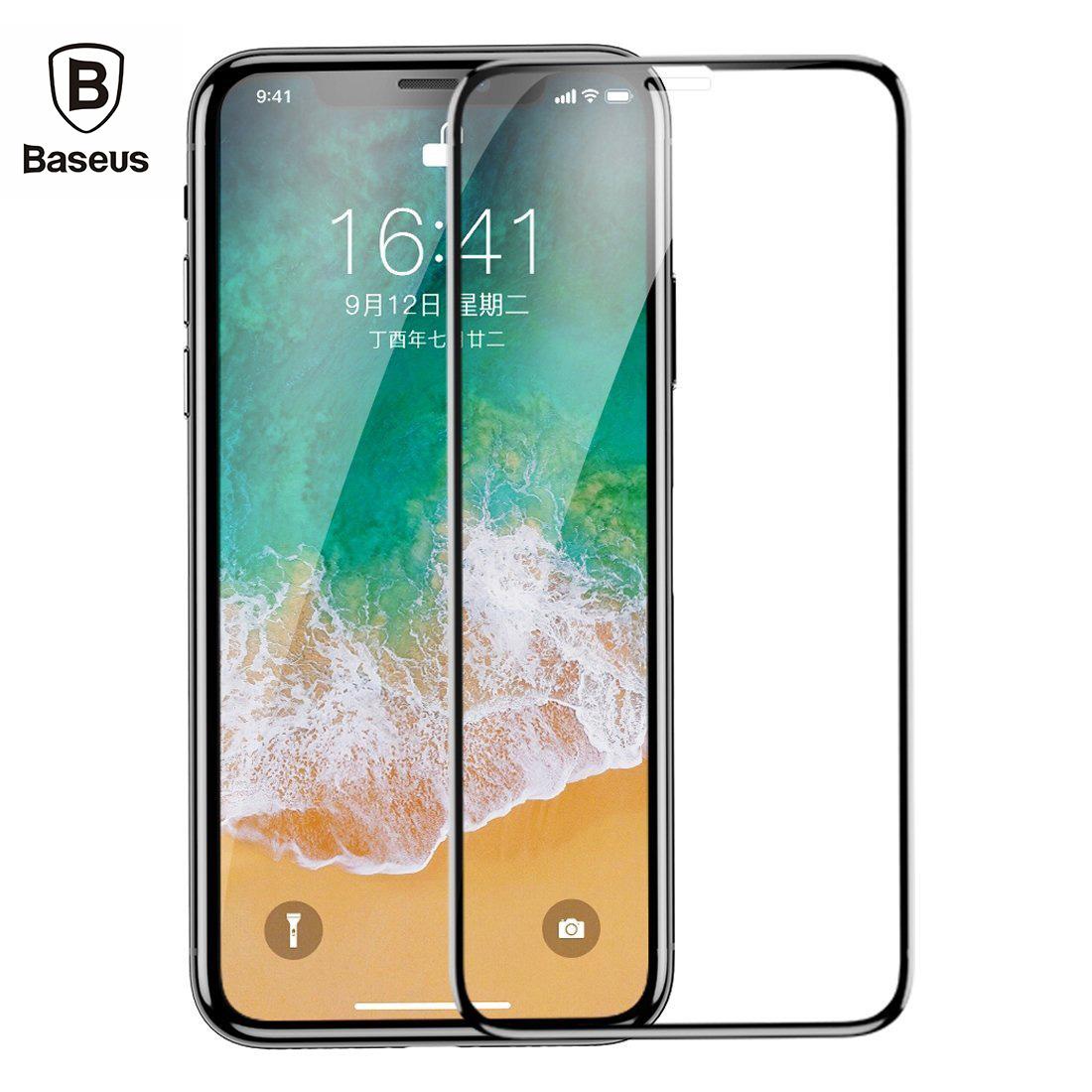 iPhone X/XS/XS Max Glass Screen Protector, Baseus 0.3mm 9H Hardness Full Screen Tempered Glass Protector for iPhone X/XS/XS Max [HD...