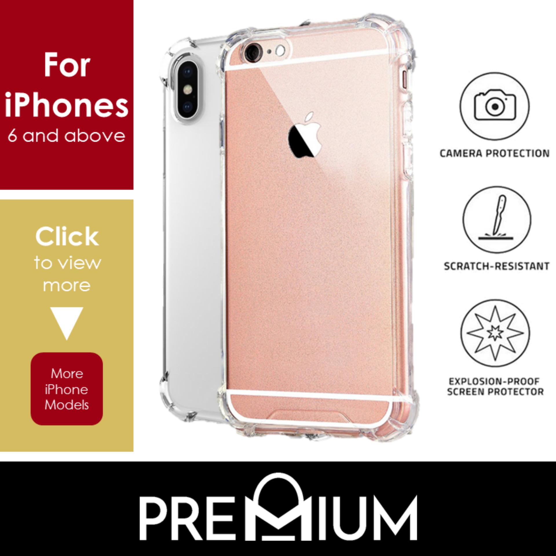 Anti Shock Tough Armor Slim Flexible Case Casing Cover Phone Cases For iPhone Xs Max XR X 7 8 6 6S 5 5S Plus – Clear