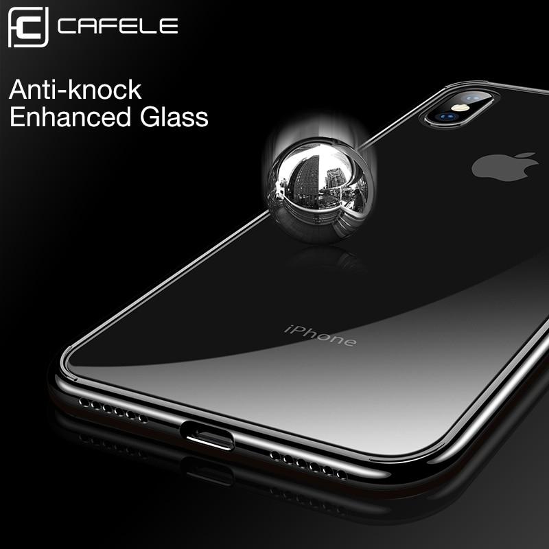 iPhone XS Max Tempered Glass Case, CAFELE Crystal Clear Ultra Slim Design Soft Shock Absorbent Edges Case [Drop Protection][Scratch Resistant][Clear...