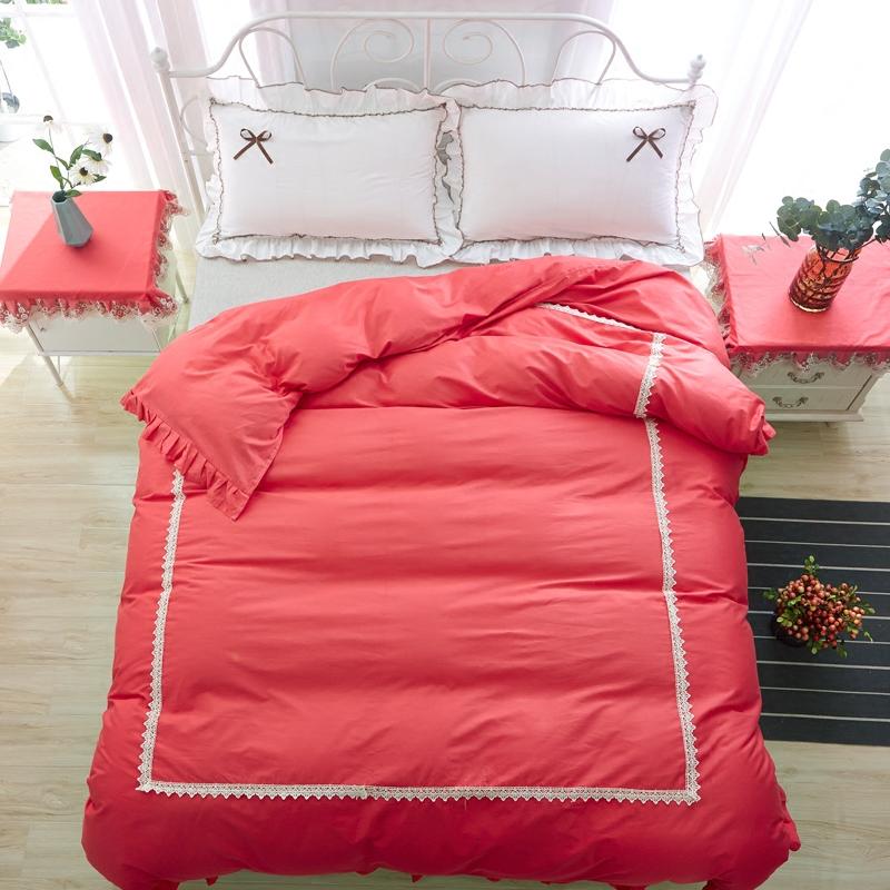 Vỏ Chăn 100% Cotton Đơn Chiếc Lá Sen Diềm Hoa Hai Người 200X230 Trên Giường Cung Cấp 100% Cotton Vỏ Chăn 1.5 M/1.8m Giường