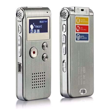 เครื่องบันทึกเสียงเครื่องอัดเสียงขนาดเล็ก MP3 8G หน่วยความจำ LCD ดิจิตอลจอแสดงผลการบรรยายการประชุมการบันทึกยาวสแตนด์บาย