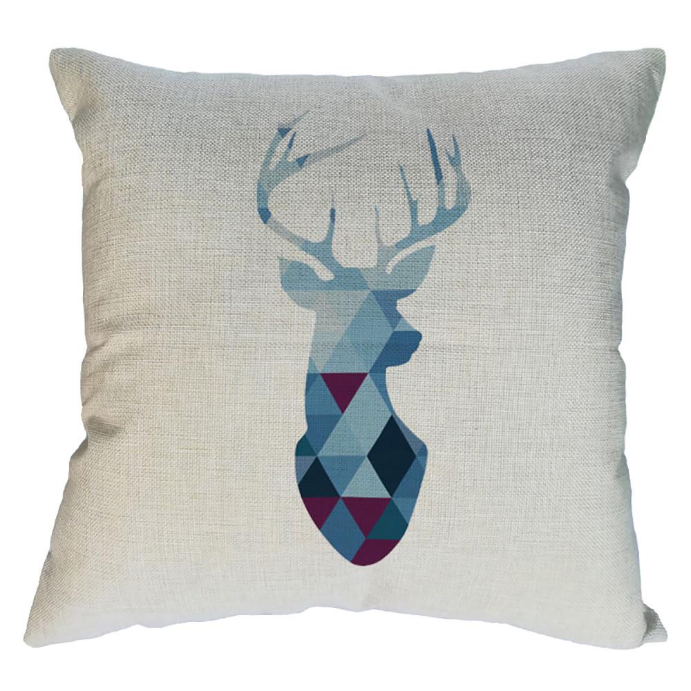 Geometric Patterns Animal Painting Linen Pillowcase Decorative Pillow Covers