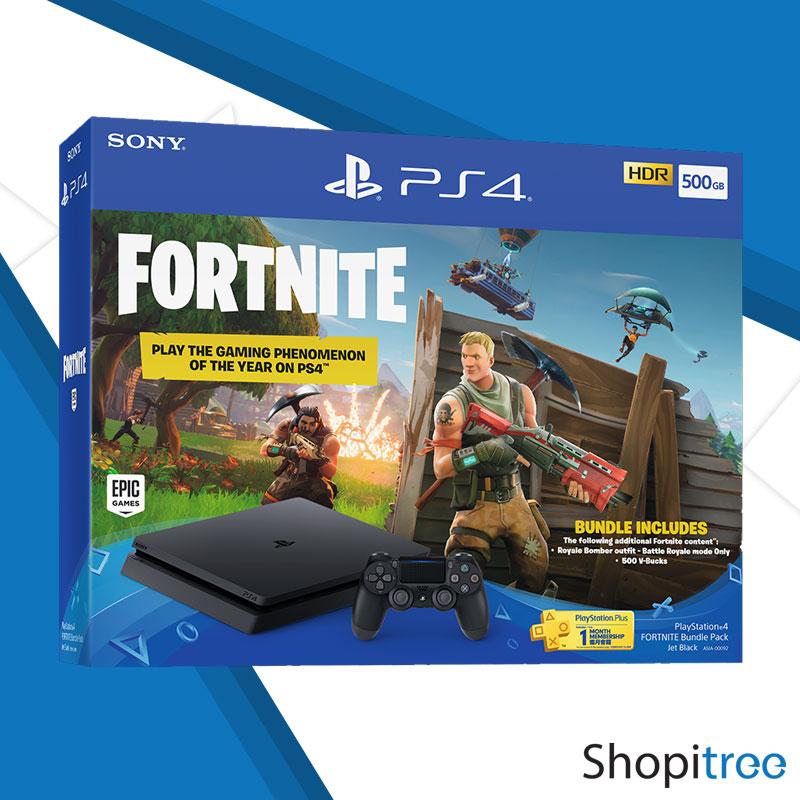 PS4 Slim 500GB Console Fortnite Bundle Pack + Local Sony 2 Years Warranty