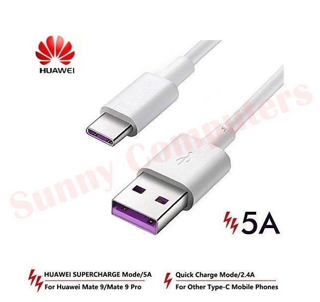 1 Meter 5A USB Type C Cable for Huawei P10 /Mate9 /Honor V10/ Note 10 USB 3.1 Fast Charging USB...