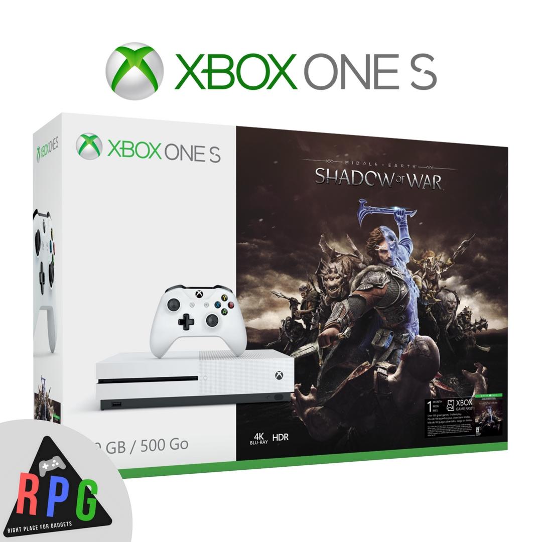 Xbox One S 500GB Shadow of war Bundle Console (1 Year Local Warranty)