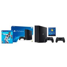 PS4 1TB Pro Console with 2 Controllers (Black) + FIFA 19