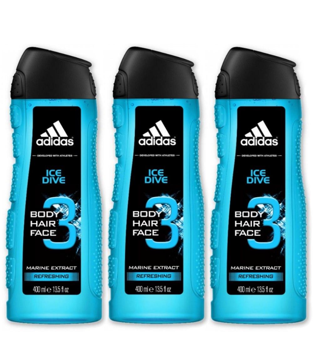 ADIDAS 3 IN 1 SHOWER DIVE 400ML X 3 QTY | Lazada Singapore