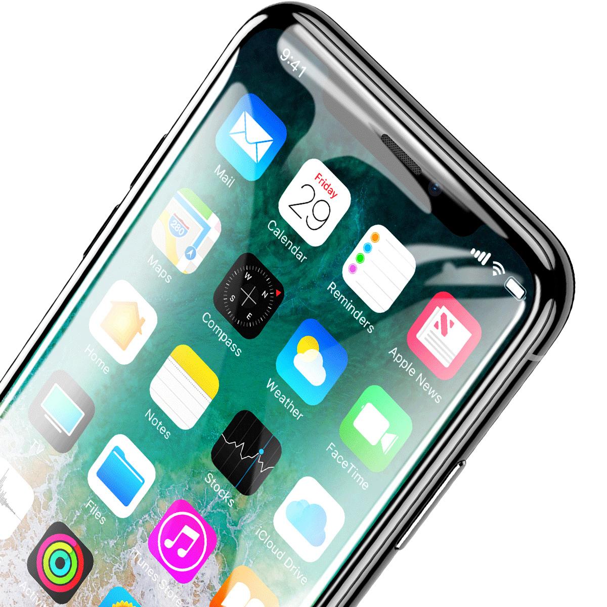 Baseus iPhone X XS 5.8 inch 0.3mm All-screen Tempered Glass Screen Protector Glass Film Black