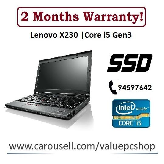 Speedy SSD Core i5 Gen3: Lenovo X230 / 4GB RAM/ 120GB SSD (Refurbished Laptop notebook)