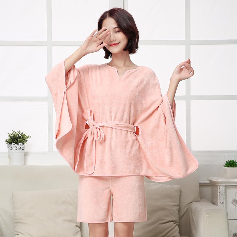 Phong Cách Nhật Bản Jiayuan 100% Cotton Chia Có Thể Mặc Khăn Tắm Ki-mô-nô Quần Ngắn Phù Hợp Với Phụ Nữ Váy Tắm Hấp Áo Tắm Áo Mặc Ở Nhà Áo Choàng Tắm