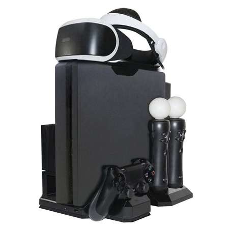 Multi - Function โฮสต์ฐาน PS ตัวควบคุมการเคลื่อนย้าย Charger Stand จอยสติ๊ก PS4 สำหรับ PlayStation 4/Slim/Pro /PSVR - INTL