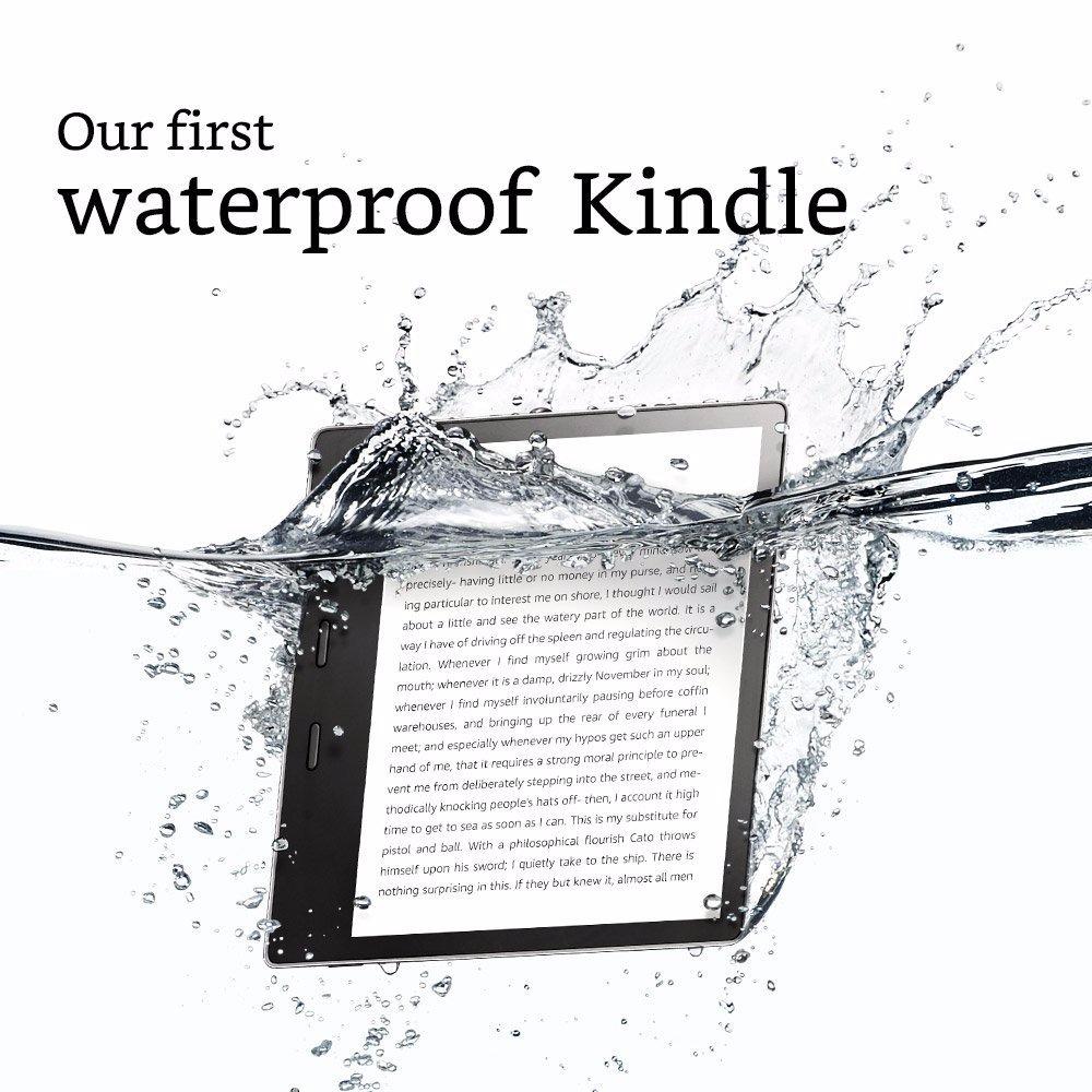 2017 New Kindle Oasis 32GB (Champagne Gold), 7″ HD (300 ppi), Waterproof, Built-In Audible (Wi-Fi with Special Offers)