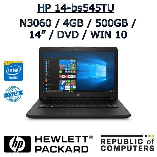 HP 14-bs545TU N3060 / 4GB / 500GB / 14″ / DVD-RW / WIN 10