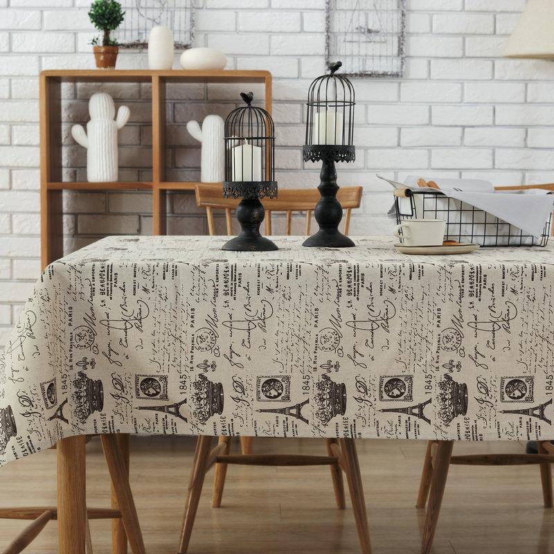 Tháp Eiffel Decor Cotton Linen Trắng Đen OTR1