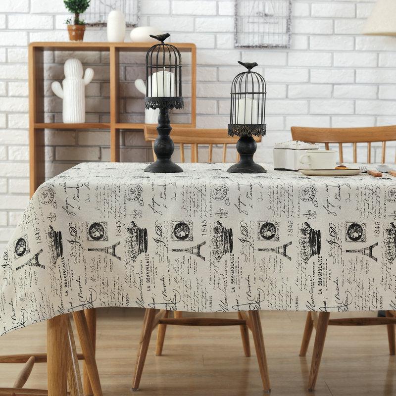 Tháp Eiffel Decor Cotton Linen Trắng Đen OTR1