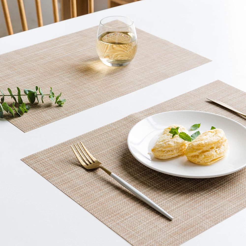 Modengzhufu PVC Waterproof Place Mat Western-style Placemat Insulation Pad Household Dining Table Cushion Bowl Placemat Scald Preventing Met Student Meal