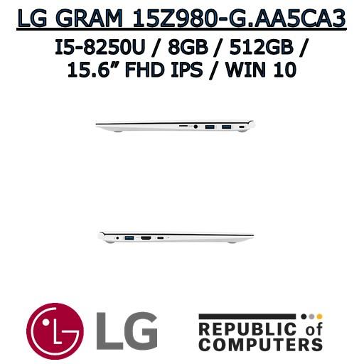 LG GRAM 15Z980-G.AA5CA3 I5-8250U / 8GB / 512GB SSD / 15.6