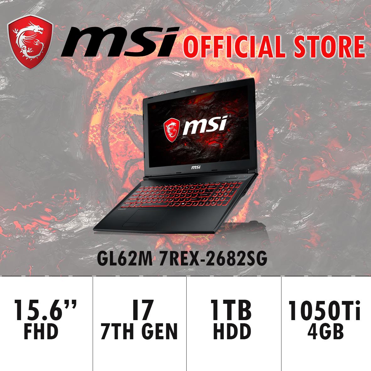 MSI GL62M 7REX – (i7-7700HQ / GTX 1050Ti / 128GB SSD+1TB HDD) GAMING LAPTOP