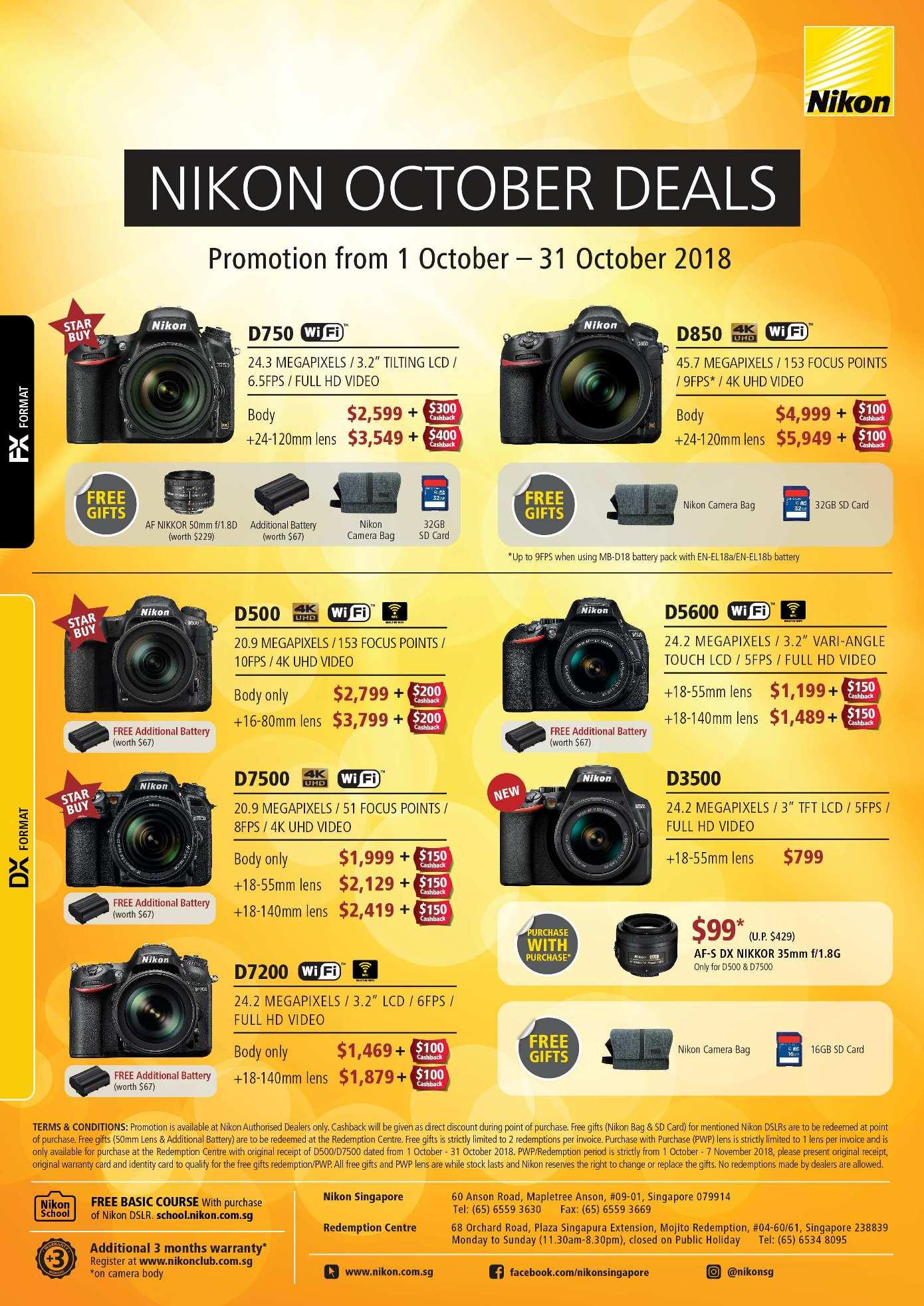 Nikon D3500 DSLR with 18-55mm + UV Filter + Extra Battery + Nikon Promotion