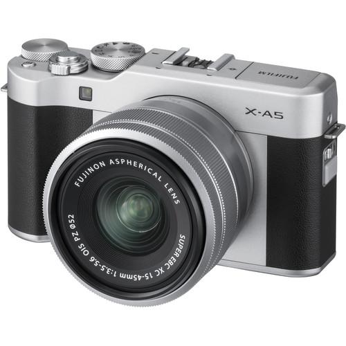 Fujifilm X-A5 Mirrorless Digital Camera with 15-45mm Lens (Silver)