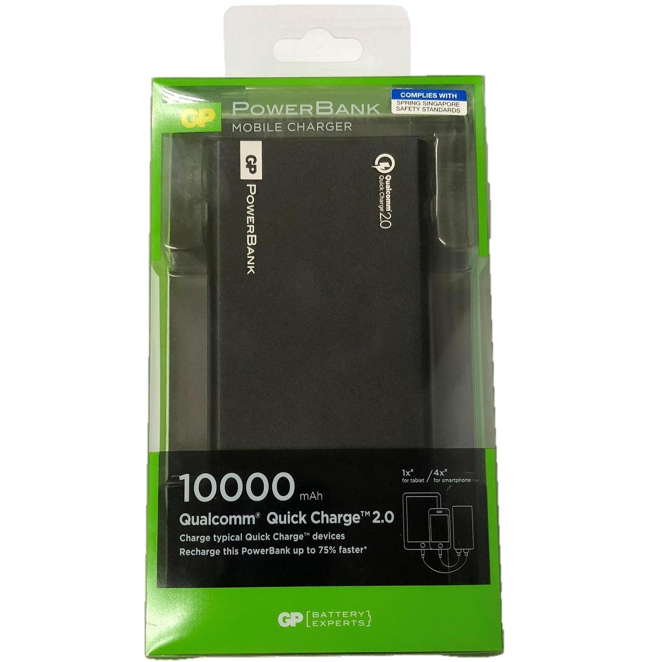 GP PowerBank Mobile Charger Complies with Spring Singapore Safety Standards 10000 mAh