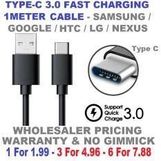 USB Type C Fast Charging 1m Cable for Samsung / Goggle / HTC / LG / Nexus – 1Mth Warranty – 1 For $1.99 – 3 for $4.96 – 6 for $7.88