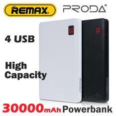 Remax 30000mAh High Capacity Powerbank ◇ Original Remax Proda Power Bank with LED Display / 4 USB Charging Port Portable Charger Back Up Battery