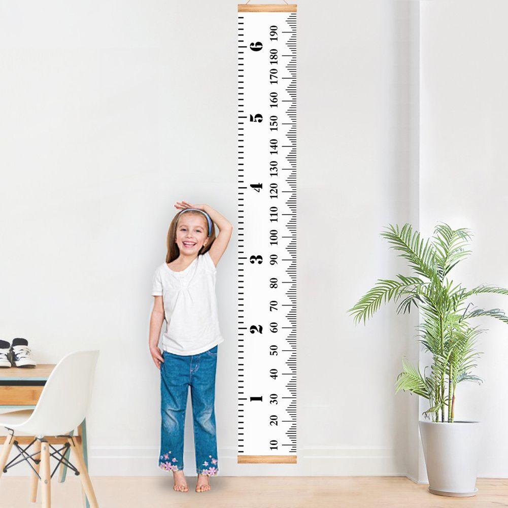 JJGoo Baby Growth Chart Hanging Ruler Wall Decor for Kids Canvas Removable Growth Height Chart 79 x 7.9 