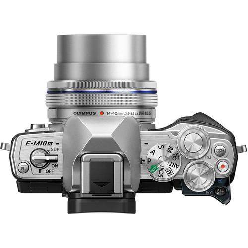 Olympus OM-D E-M10 Mark III Mirrorless Micro 4/3 Digital Camera with 14-42mm Lenses (silver)
