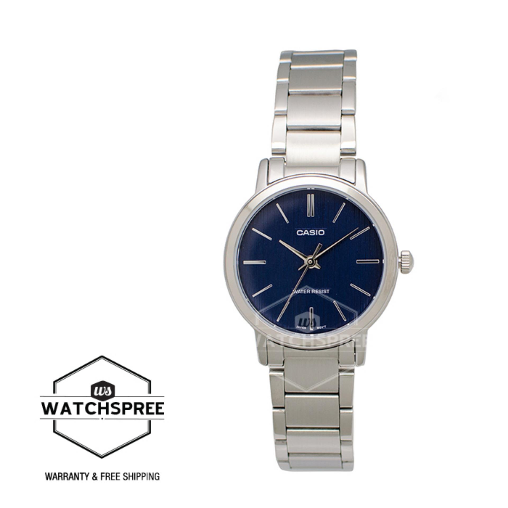 [Watchspree] Casio Ladies' Standard Analog Silver Stainless Steel Band Watch LTPE145D-2A LTP-E145D-2A