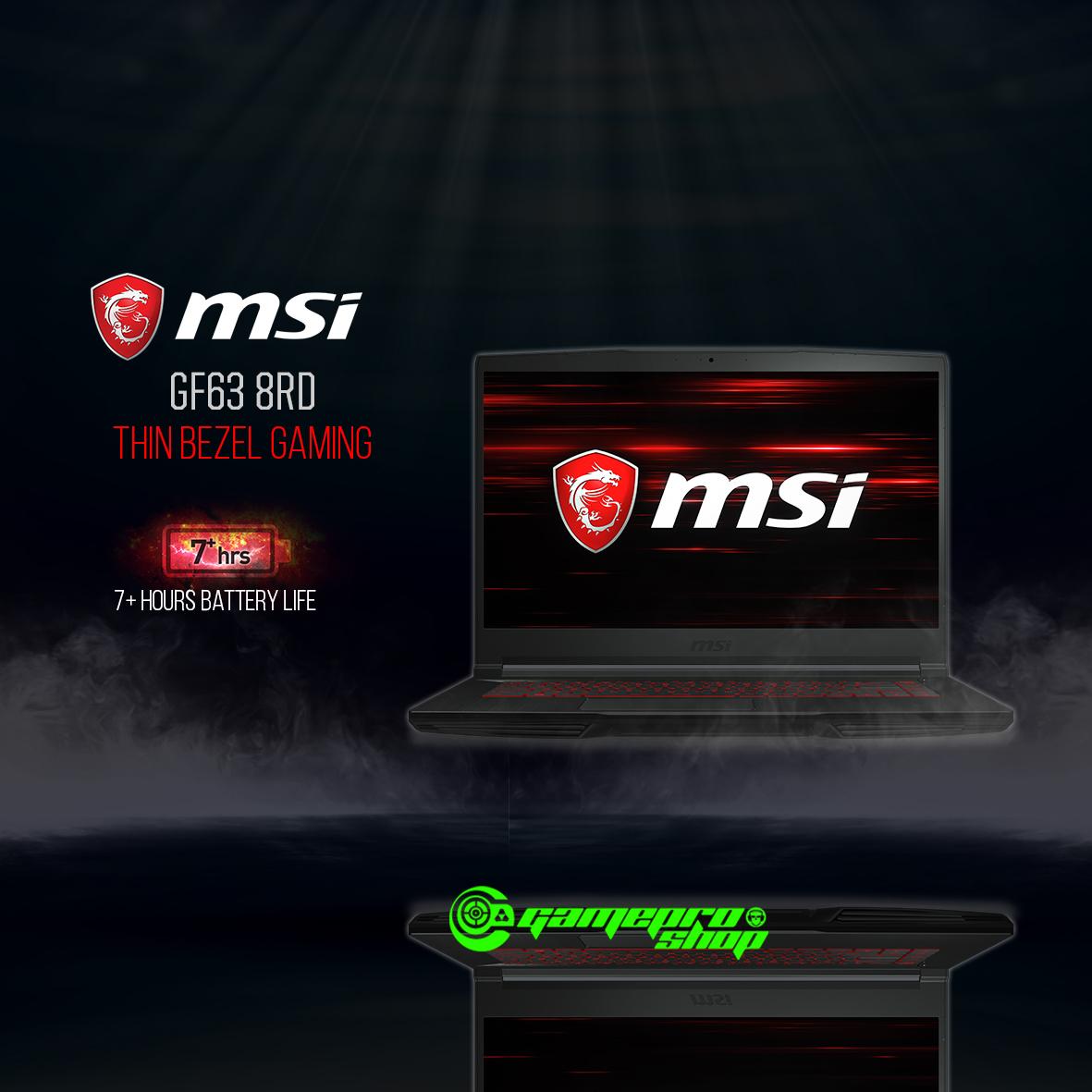 8th Gen MSI GF63 8RD -202SG (I7-8750H/8GB/128GB SSD/GTX1050Ti)Thin bezel design Gaming Laptop *END OF MONTH PROMO*