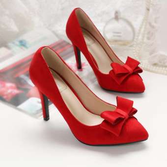 สาวเจ้าสาวรองเท้าสำหรับใส่แต่งงานสีดำผู้หญิงรองเท้าไซส์พิเศษไซส์ใหญ่พิเศษรองเท้าสตรี 40 41 43 สีแดงแต่งงานปลายแหลมรองเท้าส้นสูงส้นเข็ม