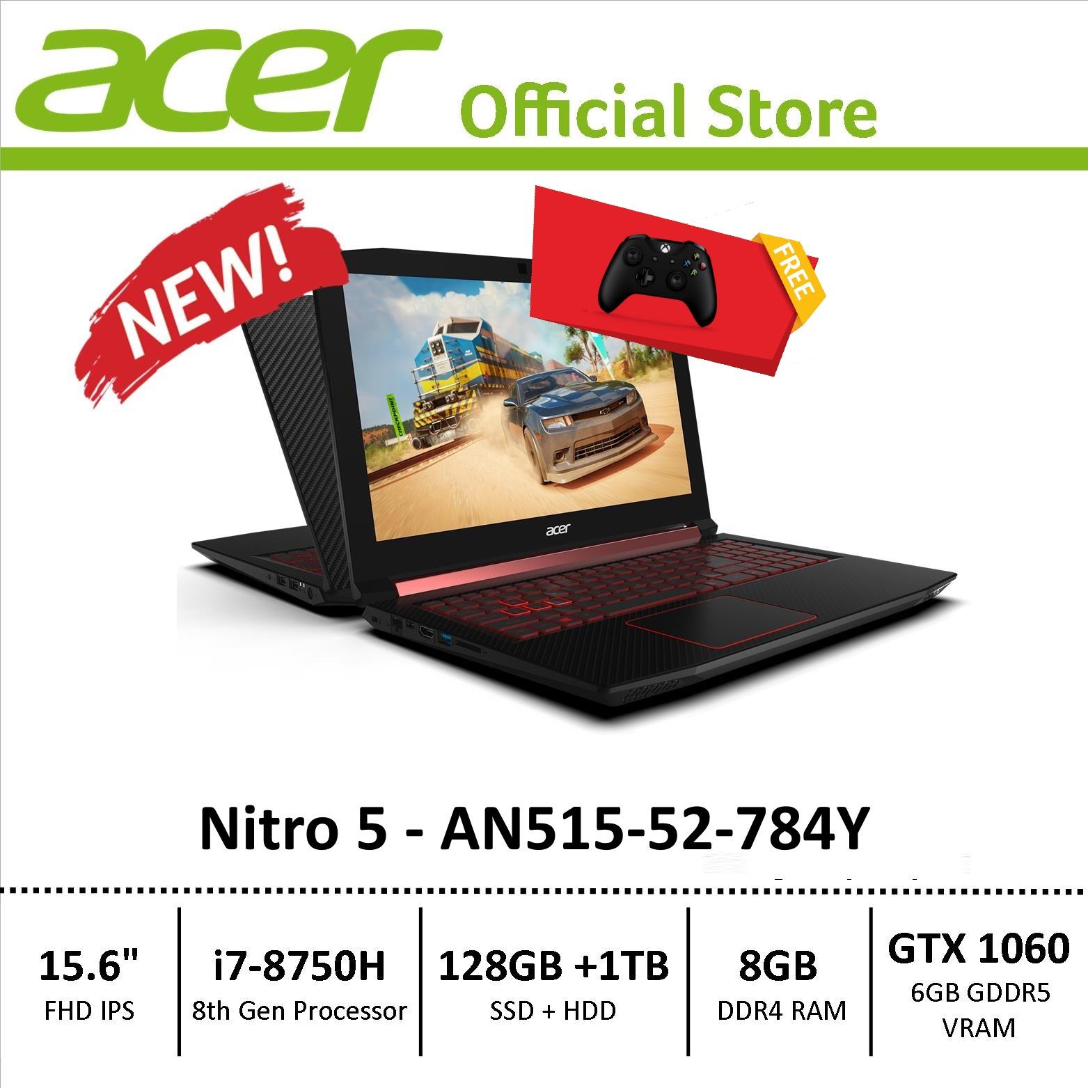 Acer Nitro 5 (AN515-52-784Y) Gaming Laptop – 8th Generation i7 Processor with GTX 1060 Graphics – Free Xbox Wireless Controller
