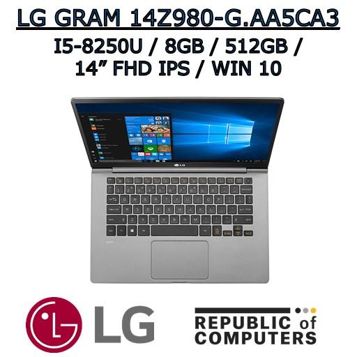 LG GRAM 14Z980-G.AA5CA3 I5-8250U / 8GB / 512GB SSD / 14