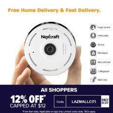 Nexcraft 360° Panoramic Wireless IP Camera Audio Video WiFi 1.3 Megapixel HD Fish-eye Lens Wide Angle 10m/30ft Night Vision VR CCTV Home Security Surveillance Cameras System WIFI 360 Coverage Home Safety CCTV DVR Trendy Flash Sales Monitor Nanny 1080P Spy