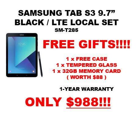 SAMSUNG TAB S3 9.7″ LTE ( LOCAL SET ) + FREE GIFTS WORTH $88
