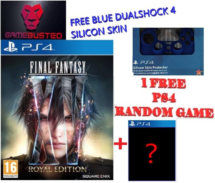 PS4 FINAL FANTASY XV ROYAL EDITION (R2) + 1 FREE RANDOM PS4 GAME + Blue DualShock 4 Silicon skin