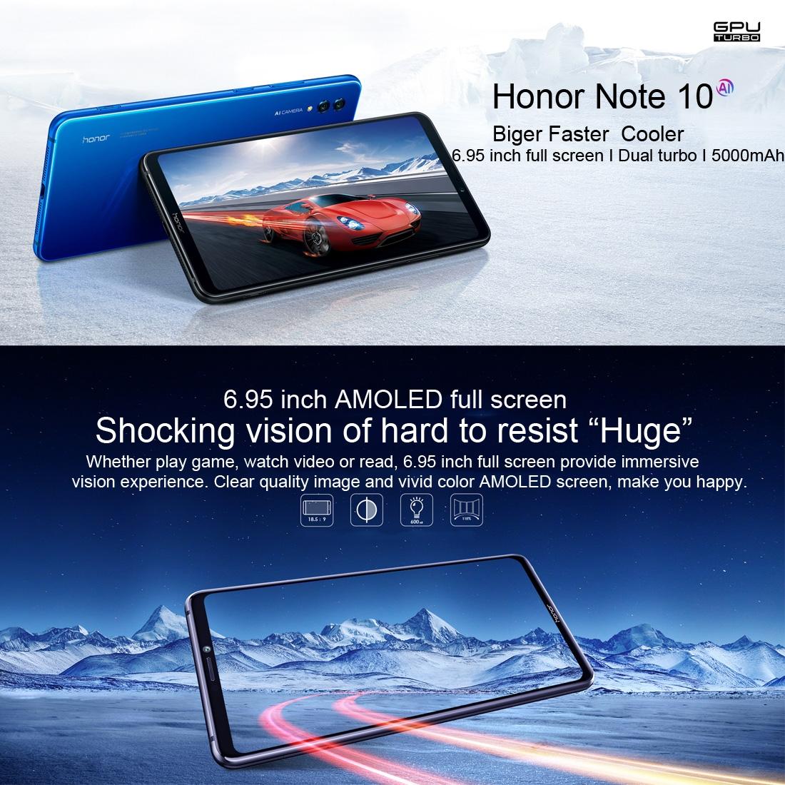 Huawei Honor Note 10 Dual Sim (6GB, 128GB) 4G Smartphone ***Free Case and Bluetooth Sweat-proof in-ear headphones