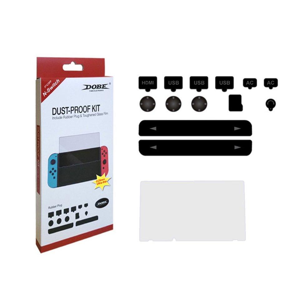 OH Dustproof Kit + Hardness Tempered Glass Screen Protective Film For NS Console Black – intl