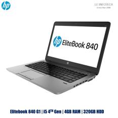 HP Elitebook 840 G1 14in Core i5-4300U@1.9Ghz 4th Gen 4GB RAM 320GB HDD Win 10 Pro Bluetooth Webcam Used