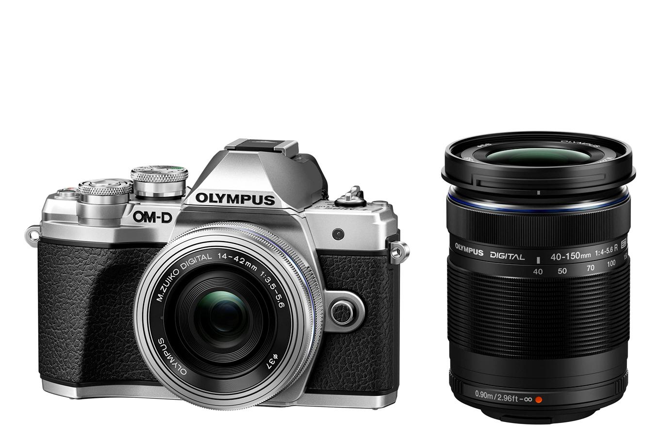 Olympus OM-D E-M10 Mark III Mirrorless Micro 4/3 Digital Camera with 14-42mm and 40-150mm Lenses (silver)